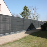 Clôture en panneau + kit d’occultation Pvc Gris anthracite