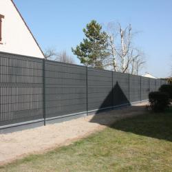 Clôture en panneau + kit d’occultation Pvc Gris anthracite